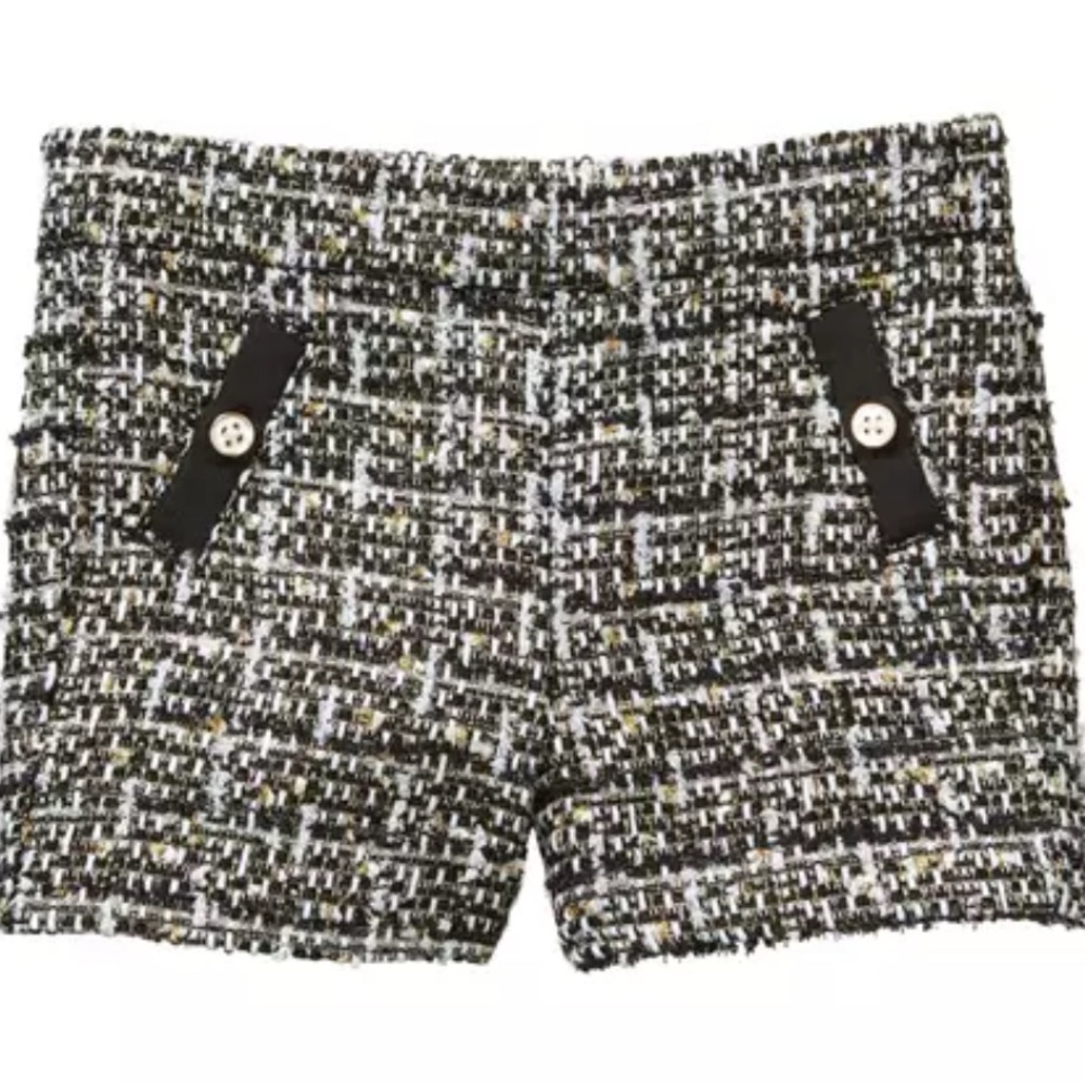 Janie and Jack Black and White Tweed High Waist Shorts